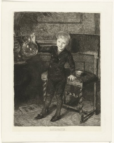 Bellenblazend jongetje door Ferdinand Oldewelt