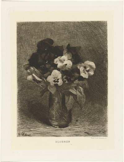 Viooltjes in een vaas door Ferdinand Oldewelt