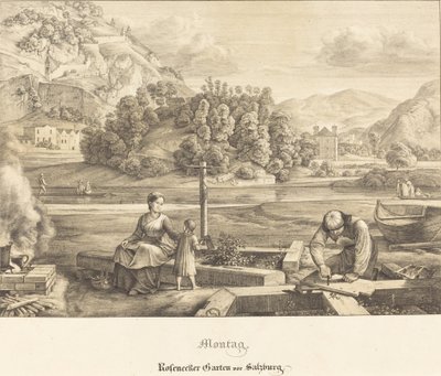 Maandag - Rosenecker tuin bij Salzburg door Ferdinand Olivier
