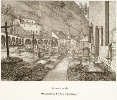 Zaterdag: Kerkhof van St. Peter in Salzburg door Ferdinand Olivier