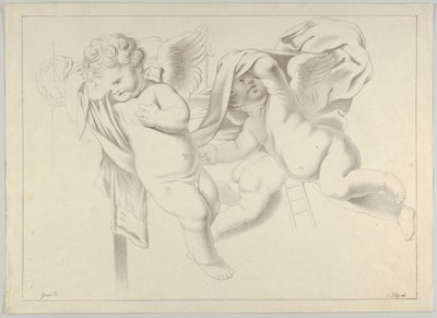Studie van drie putti, ca. 1800-1844 door Ferdinand Piloty