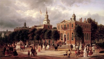 Independence Hall in Philadelphia door Ferdinand Richardt
