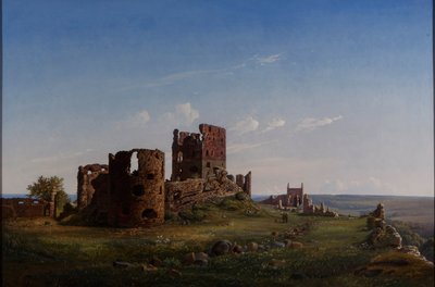 Uitzicht op de ruïne van het kasteel van Hammershus door Ferdinand Richardt