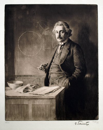 Portret van Albert Einstein door Ferdinand Schmutzer