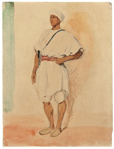 Een staande Marokkaan door Ferdinand Victor Eugene Delacroix
