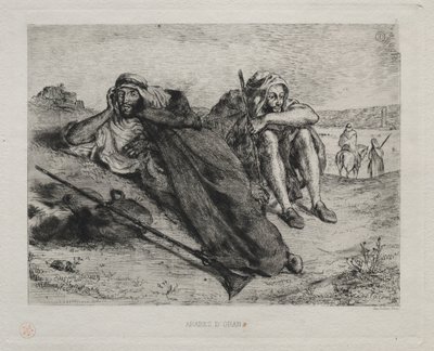 Arabieren van Oran door Ferdinand Victor Eugene Delacroix