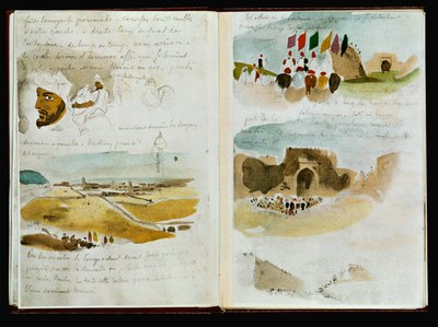 Marokkaanse Carnets - Aankomst in Meknes ... door Ferdinand Victor Eugene Delacroix