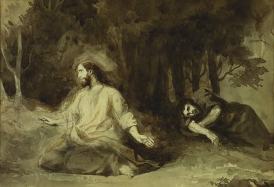 Christus op de Olijfberg, 1826 door Ferdinand Victor Eugene Delacroix