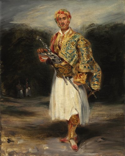 Graaf Demetrius de Palatiano in Suliot-kostuum, geen datum door Ferdinand Victor Eugene Delacroix