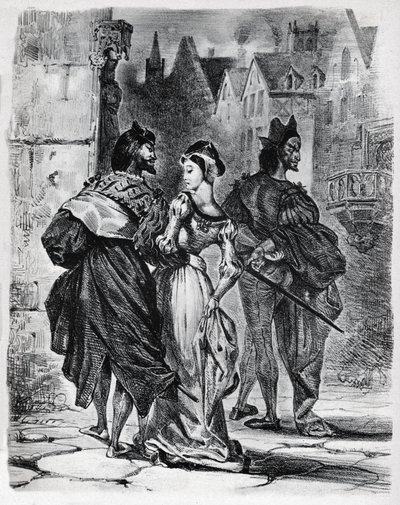 Faust, Gretschen en Mephistopheles door Ferdinand Victor Eugene Delacroix