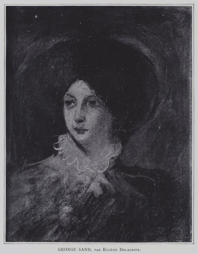 George Sand door Ferdinand Victor Eugene Delacroix