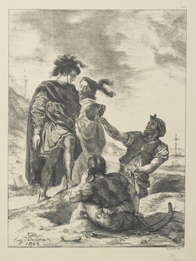 Hamlet en Horatio voor de grafdelvers door Ferdinand Victor Eugene Delacroix