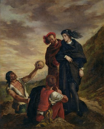 Hamlet en Horatio op het kerkhof, uit scène 1, acte V van 