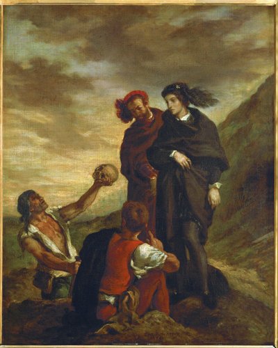 Hamlet en Horatio op het kerkhof ... door Ferdinand Victor Eugene Delacroix
