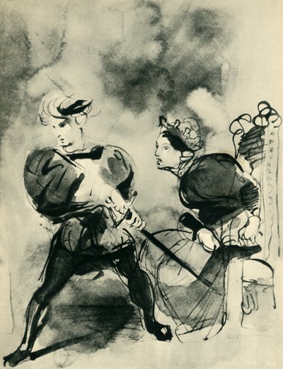 Hamlet en Polonius door Ferdinand Victor Eugene Delacroix