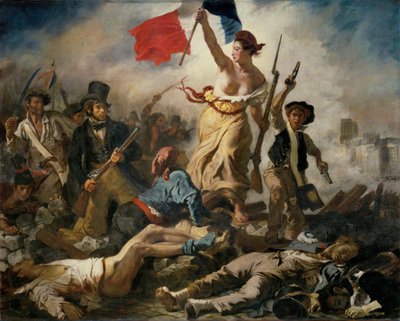 28 juli 1830; Vrijheid leidt het volk ... door Ferdinand Victor Eugene Delacroix