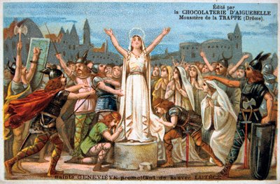 Sint Genevieve belooft Lutece te redden, Middeleeuwen. 19e eeuw door Ferdinand Victor Eugene Delacroix