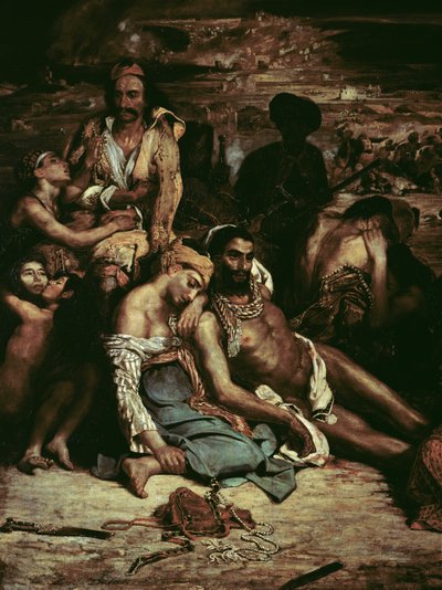 Scènes van het Bloedbad van Chios (detail) door Ferdinand Victor Eugene Delacroix