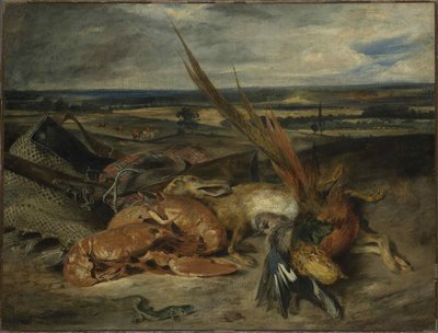 Stilleven met een kreeft, 1827 door Ferdinand Victor Eugene Delacroix