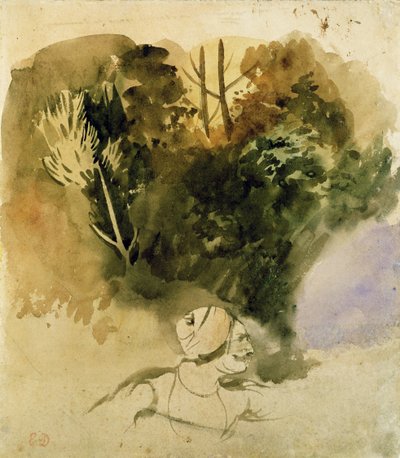Studie van een Gurkha van het Indiase Leger, 1830 door Ferdinand Victor Eugene Delacroix