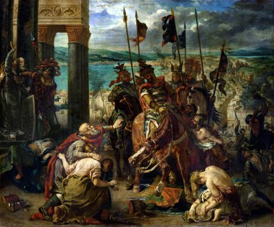 De intocht van de kruisvaarders in Constantinopel door Ferdinand Victor Eugene Delacroix