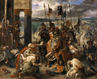 De intocht van de kruisvaarders in Constantinopel door Ferdinand Victor Eugene Delacroix