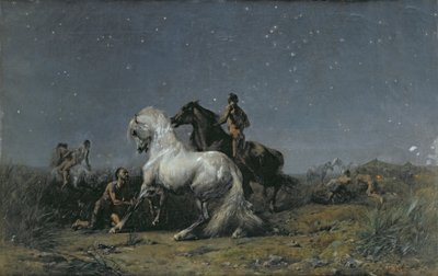 De paardendieven, 19e eeuw door Ferdinand Victor Eugene Delacroix