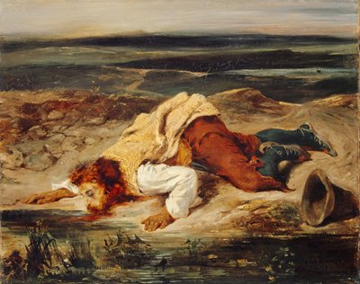 Gewonde bandiet (Romeinse herder) door Ferdinand Victor Eugene Delacroix