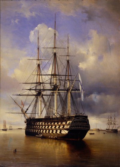 Russisch slagschip Imperator Aleksandr I Keizer Alexander I, 1840 door Ferdinand Victor Perrot