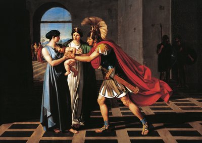 Andromache onderschept Hector bij de Scaean Poort door Ferdinando Castelli