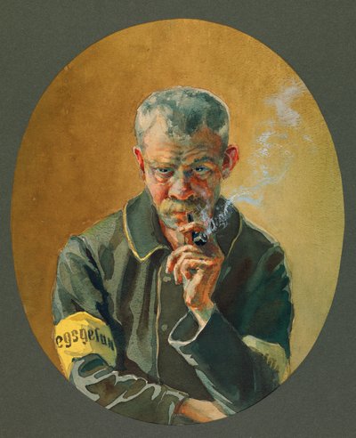 Een burgergevangene uit Noord-Frankrijk, Gustrow door Fernand Barbier