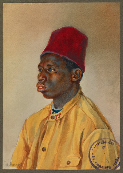 Madion - Diouf , Senegalese soldaat, Gustrow door Fernand Barbier