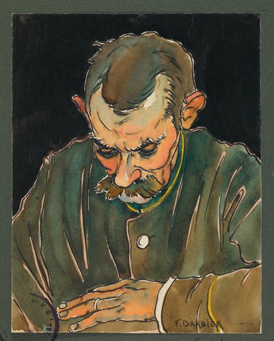 Phongeron leest de brief van zijn vrouw, Gustrow door Fernand Barbier