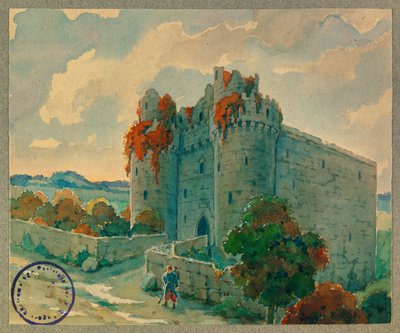 De 306e infanterie in rust, kasteel Berzy le Sec door Fernand Barbier