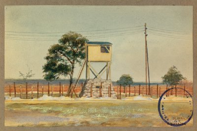 Wachttoren en prikkeldraad door Fernand Barbier