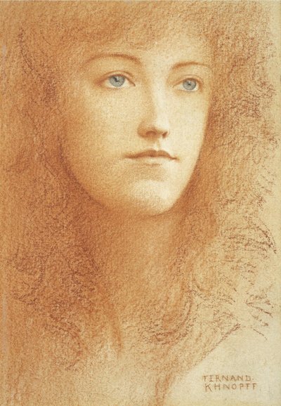 Een jonge Engelse vrouw door Fernand Khnopff