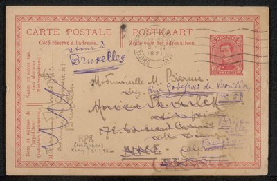 Briefkaart aan Maria Biermé door Fernand Khnopff
