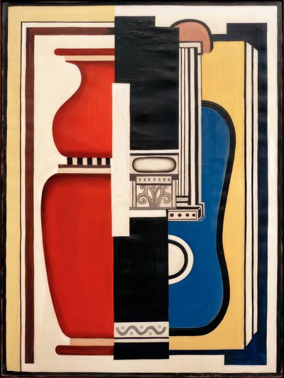 Blaue Gitarre und Vase von Fernand Leger