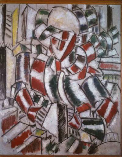 Vrouw in rood en groen door Fernand Leger