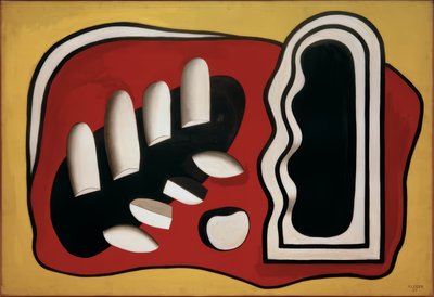 Compositie met gele achtergrond door Fernand Leger