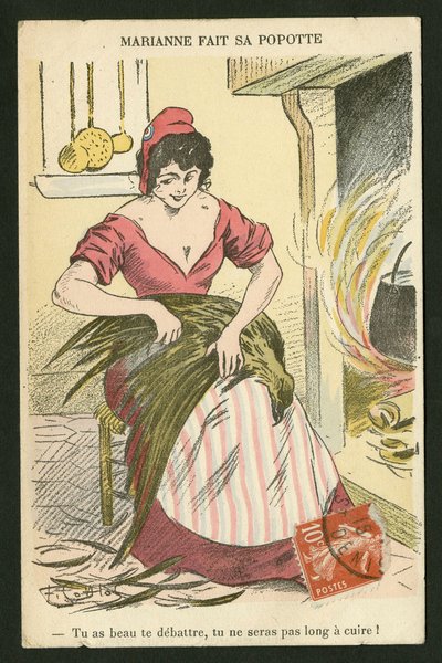 Ansichtkaart, Satirisch in Kleuren door Fernand Louis Gottlob