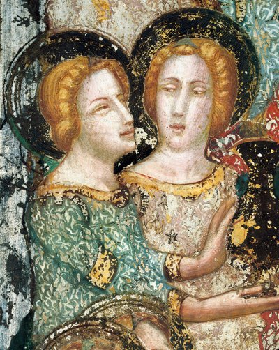 Fresco van de kapel van Sint-Michiel: scènes van de vreugden van de Maagd Maria door Ferrer Bassa