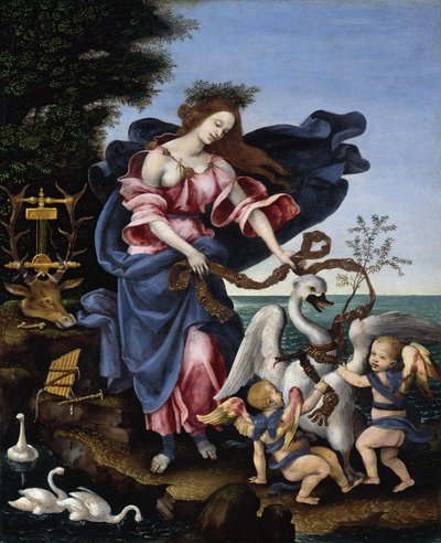 Italiaans: Allegorie van de muziek Allegorie van de muziek (Erato) door Filippino Lippi