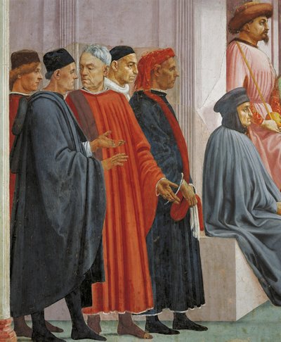 Mannen in middeleeuwse kleding, detail door Filippino Lippi