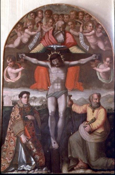 Drie-eenheid met SS. Stefanus en Filippus, centraal paneel van een altaarstuk door Filippino Lippi