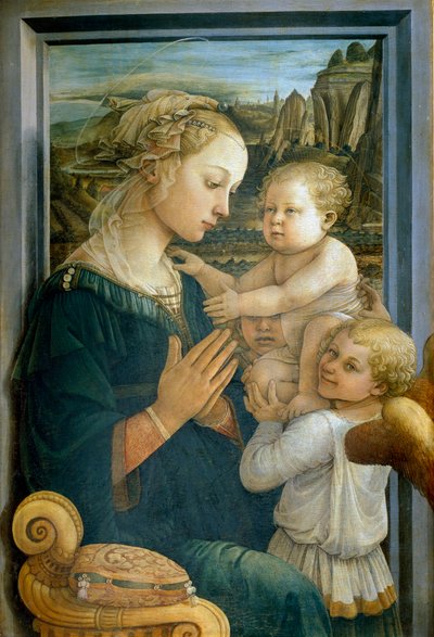 Maagd en Kind en Twee Engelen door Filippo Lippi