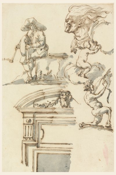 Deurkozijn en figuurstudies door Filippo Marchionni