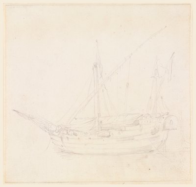 Tekening, Een zeilschip, ca. 1780 door Filippo Marchionni