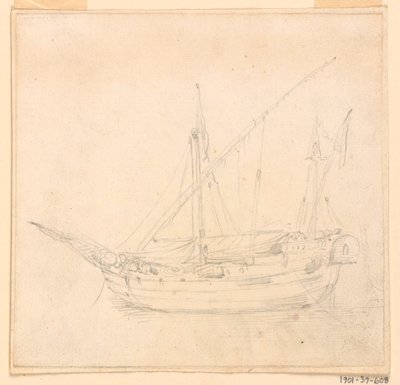 Tekening, Een zeilschip, ca. 1780 door Filippo Marchionni
