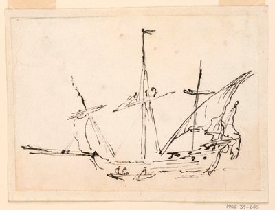 Tekening, Een zeilschip, 1770-1800 door Filippo Marchionni